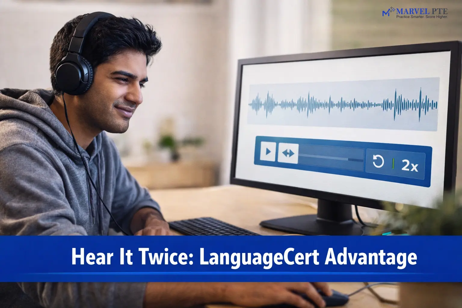 LanguageCert listening advantage - hear audio twice